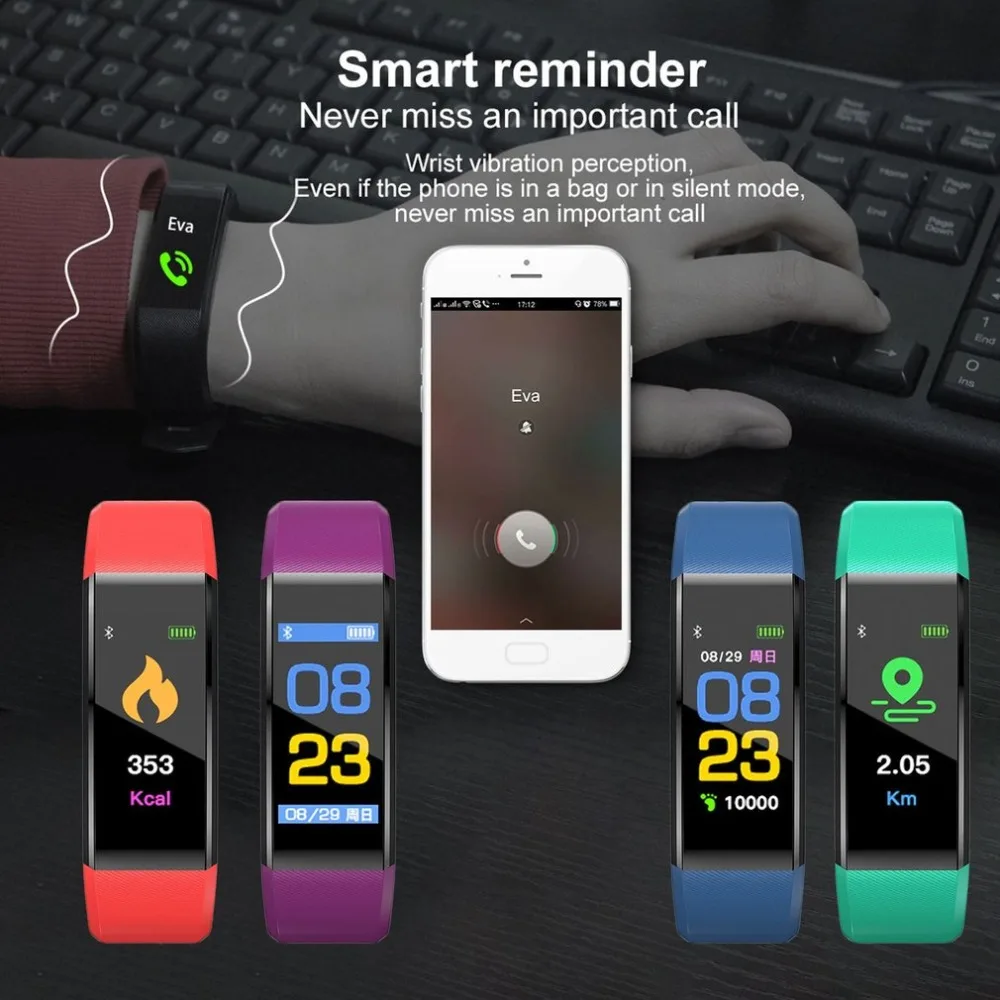 Горячая кровяное давление монитор водонепроницаемый спортивный Шагомер монитор сердечного ритма Bluetooth Монитор браслет для Android iOS