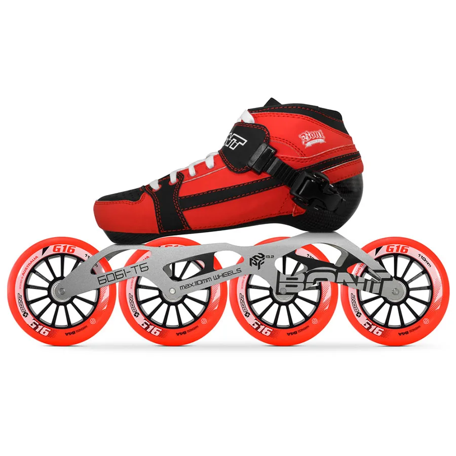 الأصلي بونت السعي 4*90/100/110 مللي متر G16 المهنية سرعة حذاء تزلج بعجلات Heatmoldable الكربون الألياف سباق Patines طفل الرجال الكبار