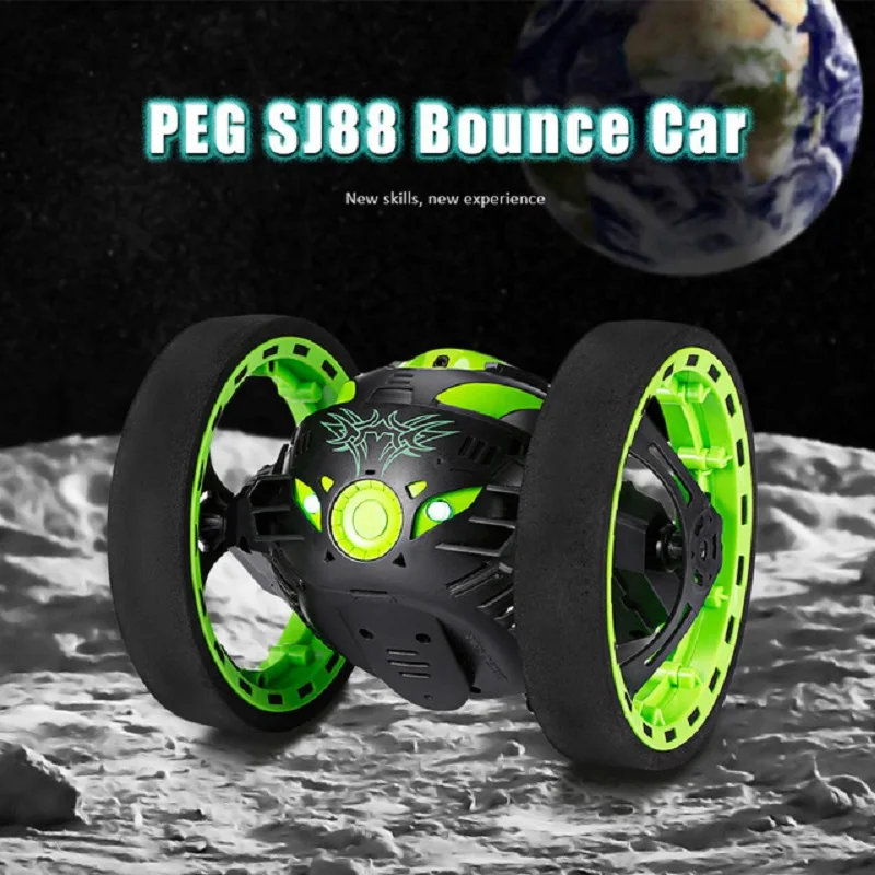 

PEG SJ88 2.4GHz Remote Control Bounce Car with Flexible Wheels Rotation LED Light Toy Gifts USB Charging 4 Channels Car Bounce