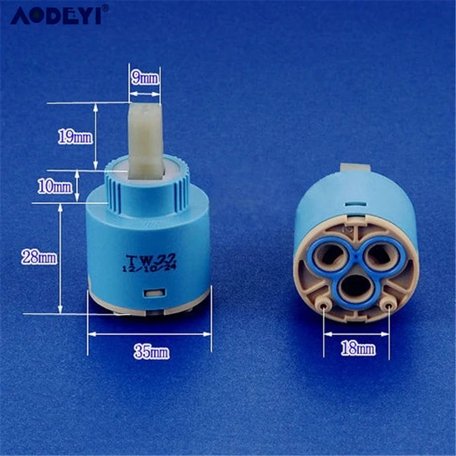 25 มม./35 มม./40 มม.ตลับเซรามิคก๊อกน้ําก๊อกน้ําแรงบิดต่ําอุปกรณ์เสริมแกนสูง Spool Valve หมุนฟรีฐานแบน 6
