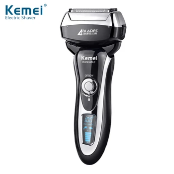 

Kemei 5568four Blade Shaving for Men LCD Display Electric Shaver Quick Charge Whole body washable Reciprocating Electric Razor