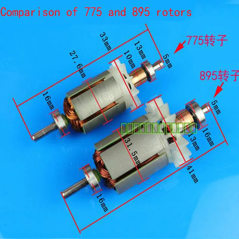 895 двигатель постоянного тока, высокий крутящий момент, генератор высокой мощности, шарикоподшипник двигателя, DC 12-24 В, низкая скорость, 775 Модернизированный двигатель
