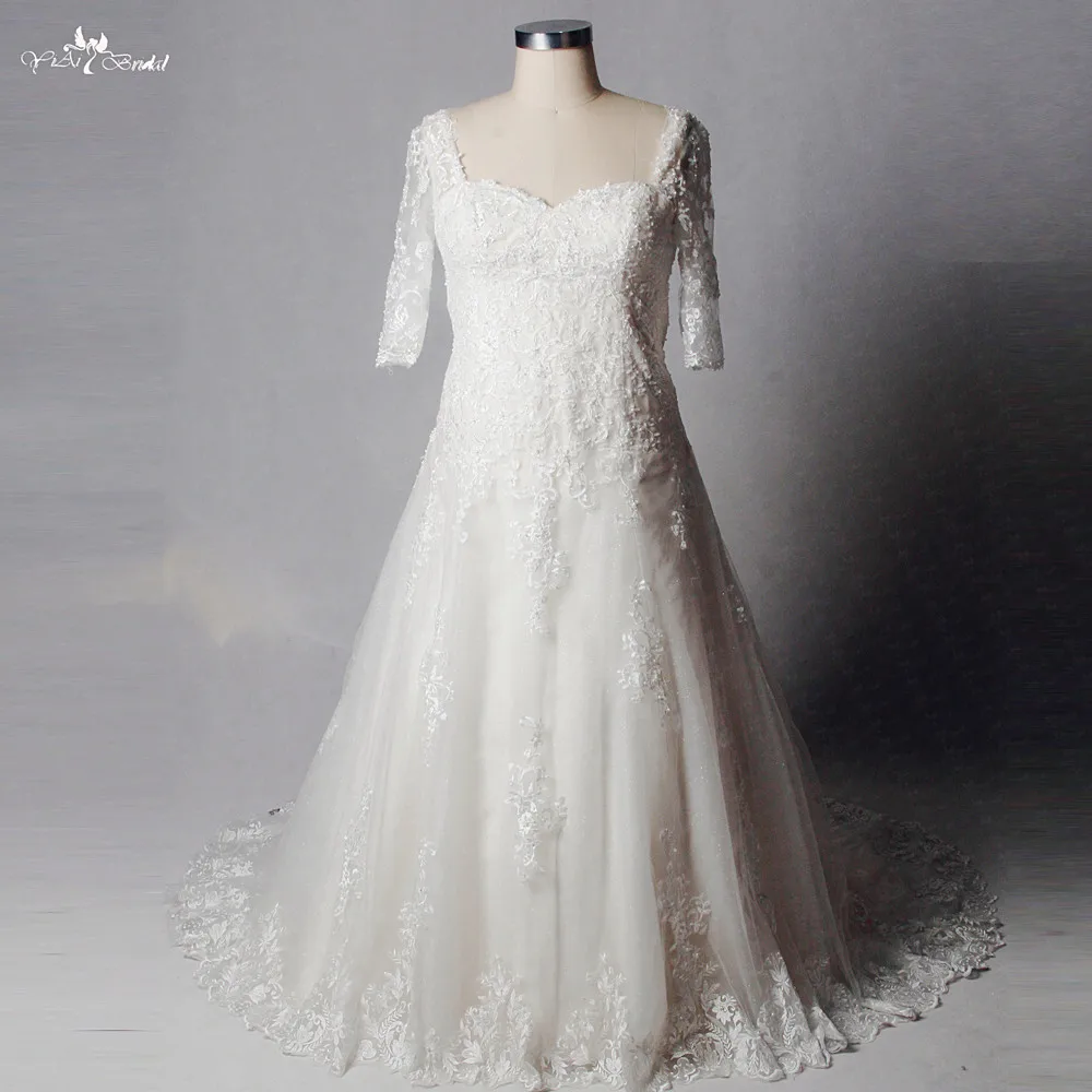 RSW1240 реальные фотографии Yiaibridal Alibaba розничный магазин Половина Рукава Vestidos Плюс Размер свадебное платье