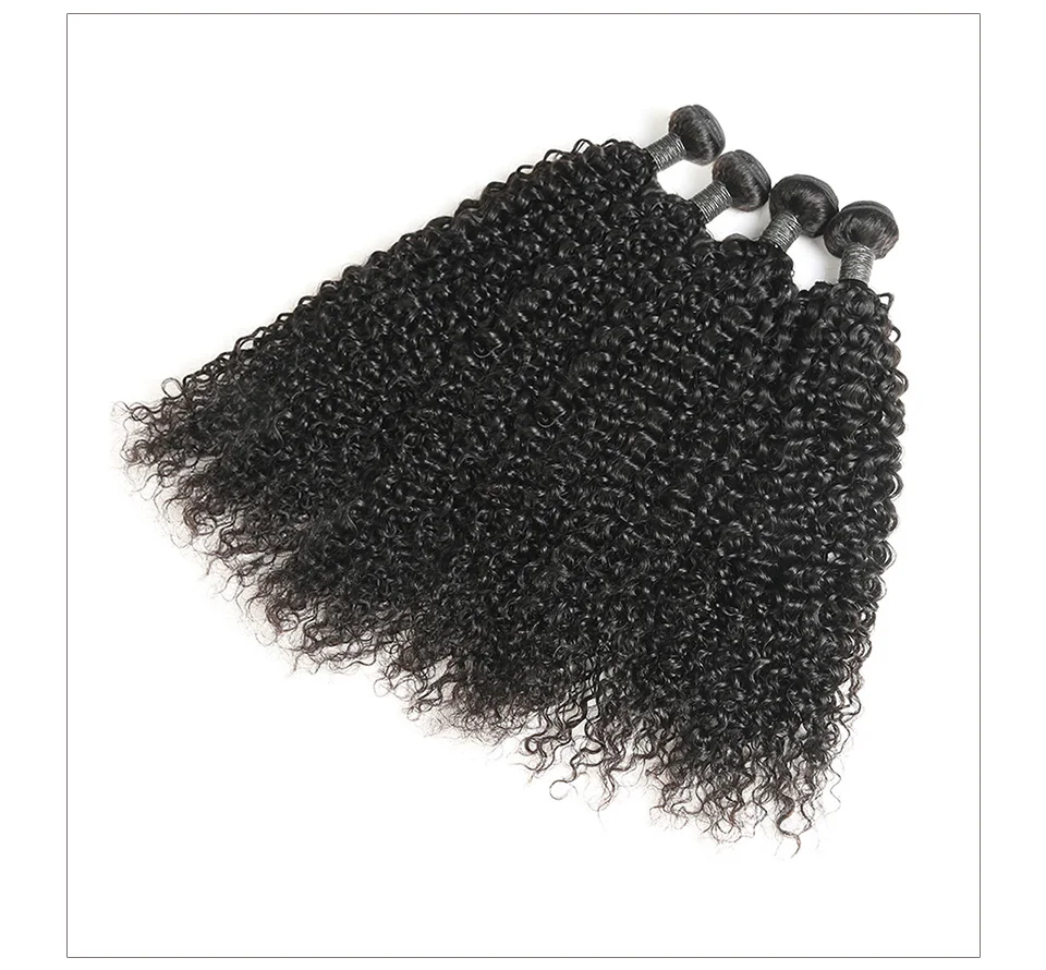 Hair Villa Brazilian 100% Unprocessed Human Hair Bundles 4pcs Jerry Curly Hair Weft  Natural Color Salon Longest Hair PCT 20% (3)
