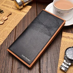 

2015 NEW Arrival Brand men's wallet crocodile Long purse Korean fashion card purse Vintage male wallet Free shipping