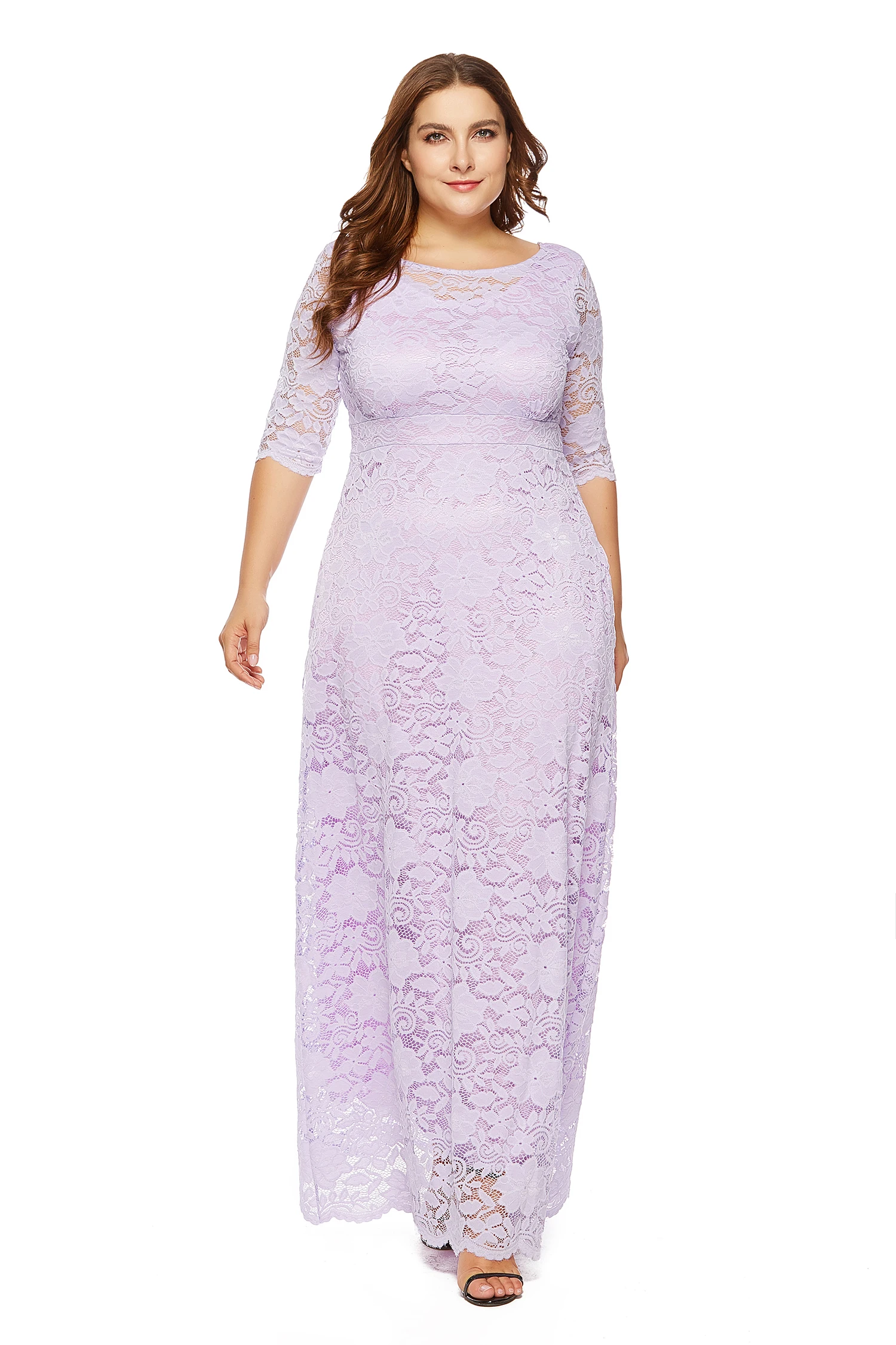 Fashion 2019 Spring Summer 6 Solid Color Hollow Out O Neck Big Size Xl-6xl Lace Women Party Dress Jl-sq016 Fashion 2019 Spring Summer 6 Solid Color Hollow Out O Neck Big Size Xl-6xl Lace Women Party Dress Jl-sq016
