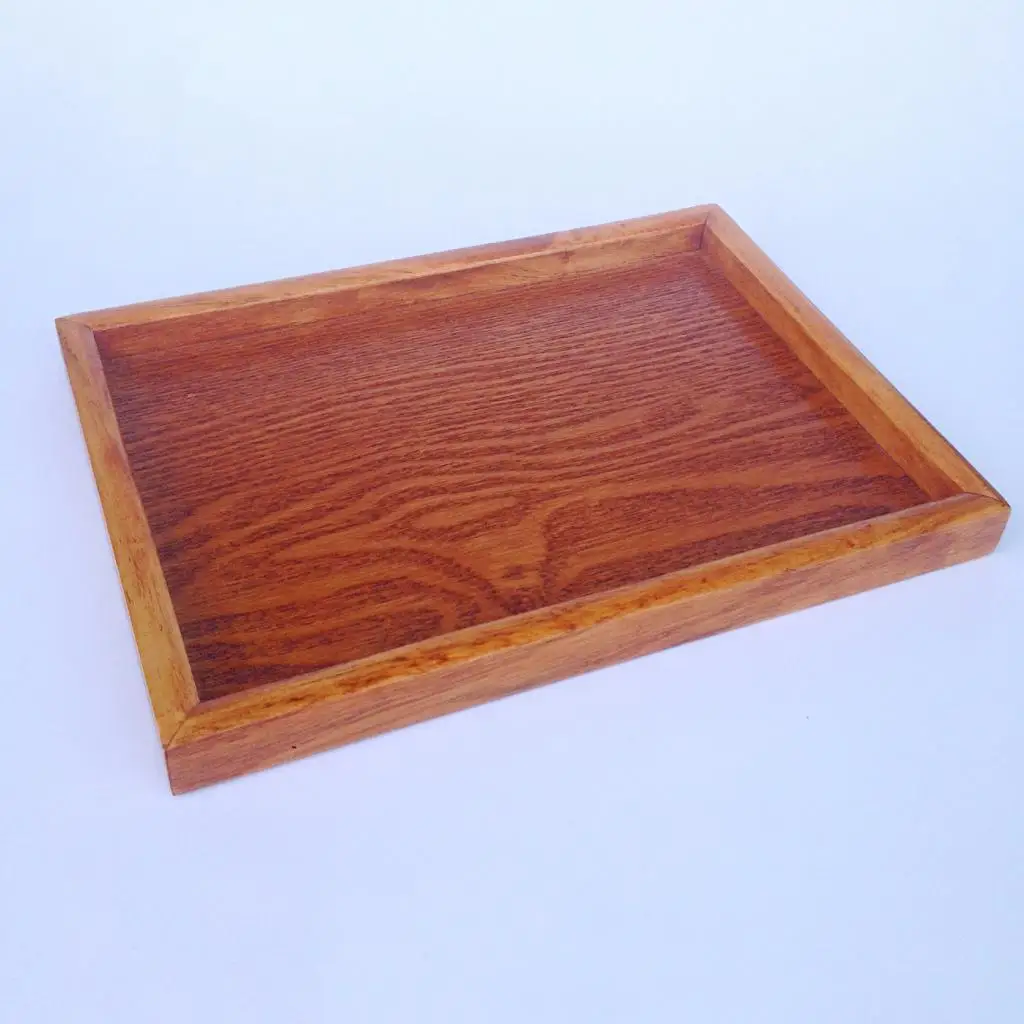 Primitive Wood Serving Tray SPA Tea Food Server Dishes Platter Wooden Plate -S