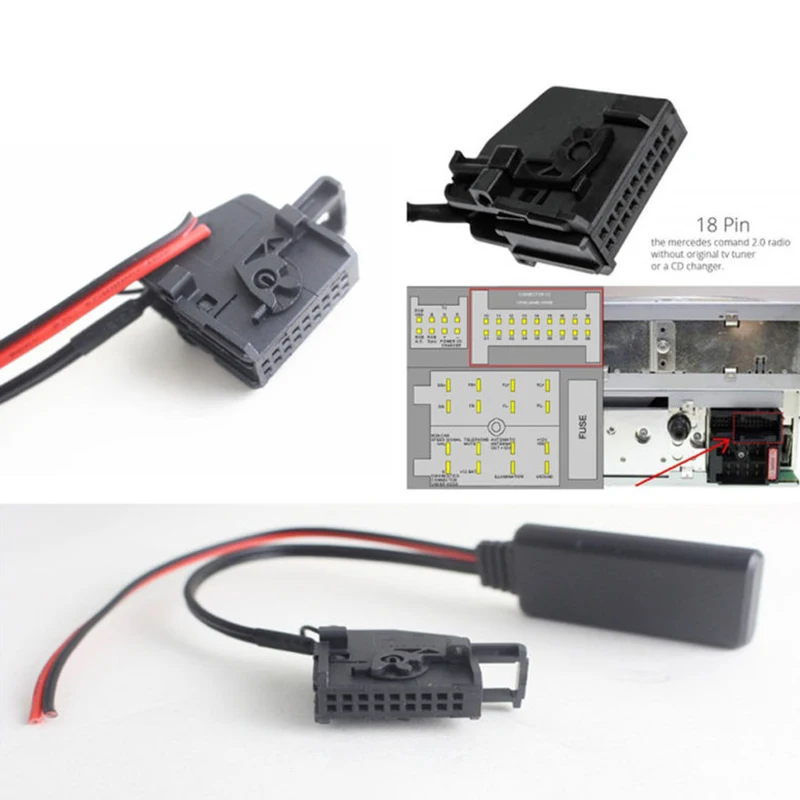 

Cord Bluetooth Adapter Audio Stereo Socket Radio 20cm Connector AUX For Mercedes Comand 2.0 APS 220 W211 Parts