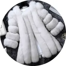 S-6XL большой плюс Размеры новая зимняя Для женщин искусственный Лисий меховые пальто Теплые хорошее качество искусственный женское меховое пальто верхняя одежда; пальто