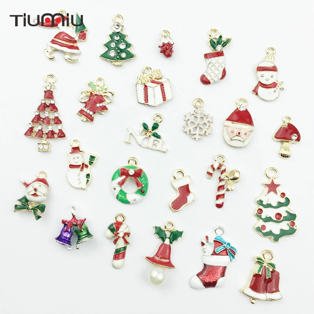 

10pcs/lot Metal Alloy Pendant Christmas Charm Decoration Diy Bracelet Earrings Jewelry Accessories Xmas Drop Ornaments Hanging