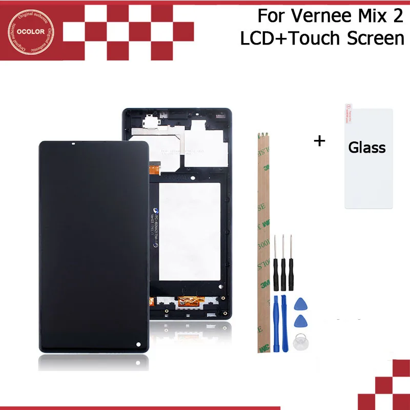 

ocolor For Vernee Mix 2 LCD Display And Touch Screen With Frame Assembly Repair Part For Vernee Mix 2 +Tools And Adhesive +Film