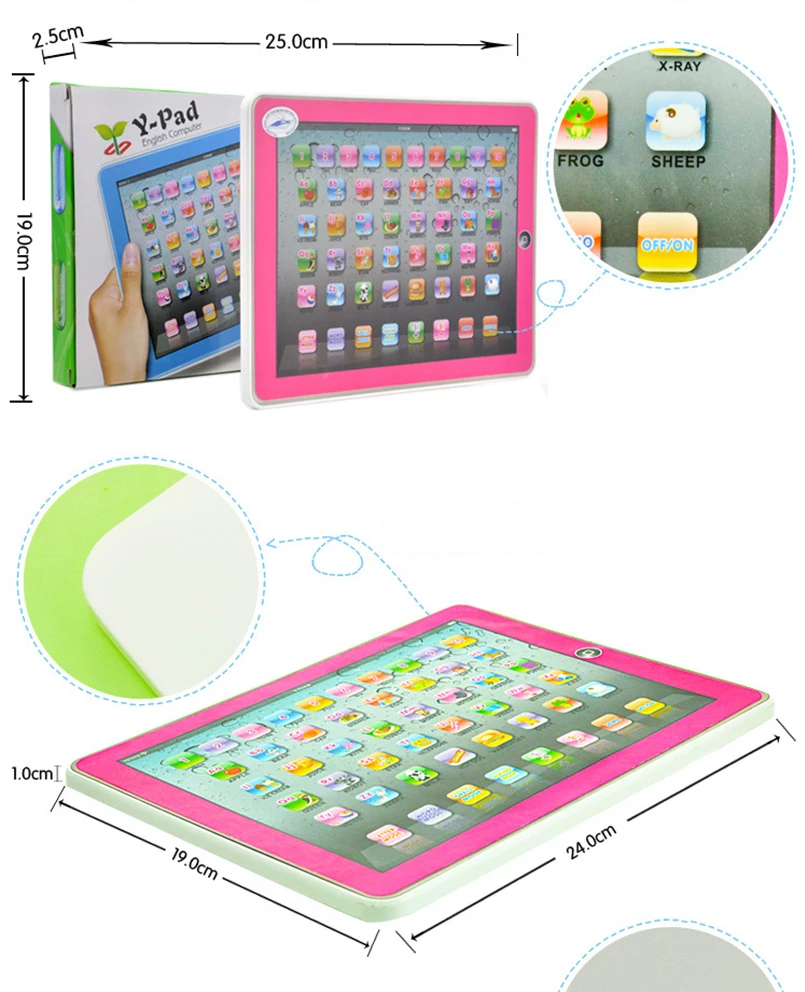 Устройство для обучения английскому языку малыш ноутбук компьютер с четырехъядерным процессором светодиодный Алфавит произношение образовательные развивающие игрушки компьютер для обучения