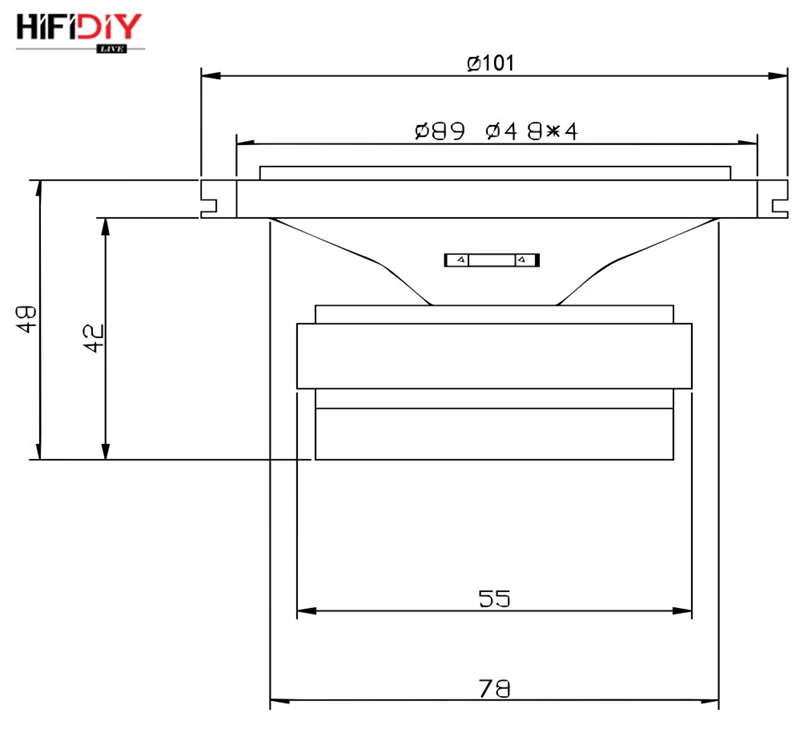 HIFIDIY LIVE hifi 4 inch Tweeter Speaker Unit 4 OHM 20W Treble Loudspeaker pro audio speakers KTV high loudspeakers KT-101