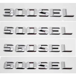 Автомобилей Алфавит эмблема Chrome Наклейки для Mercedes Benz 600SEL 560SEL 300SEL 500SEL C63 C180 E280 E300 S200 S250 авто аксессуары