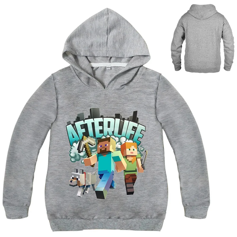 

New 2018 My World Cartoon Hoodies Boys Girls Clothing Long Sleeves Minecraft Spring Kids Sweatshirts