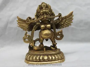 

Tibet Buddhist Brass Copper Garuda Bird God Tutelary Deity Buddha Statue