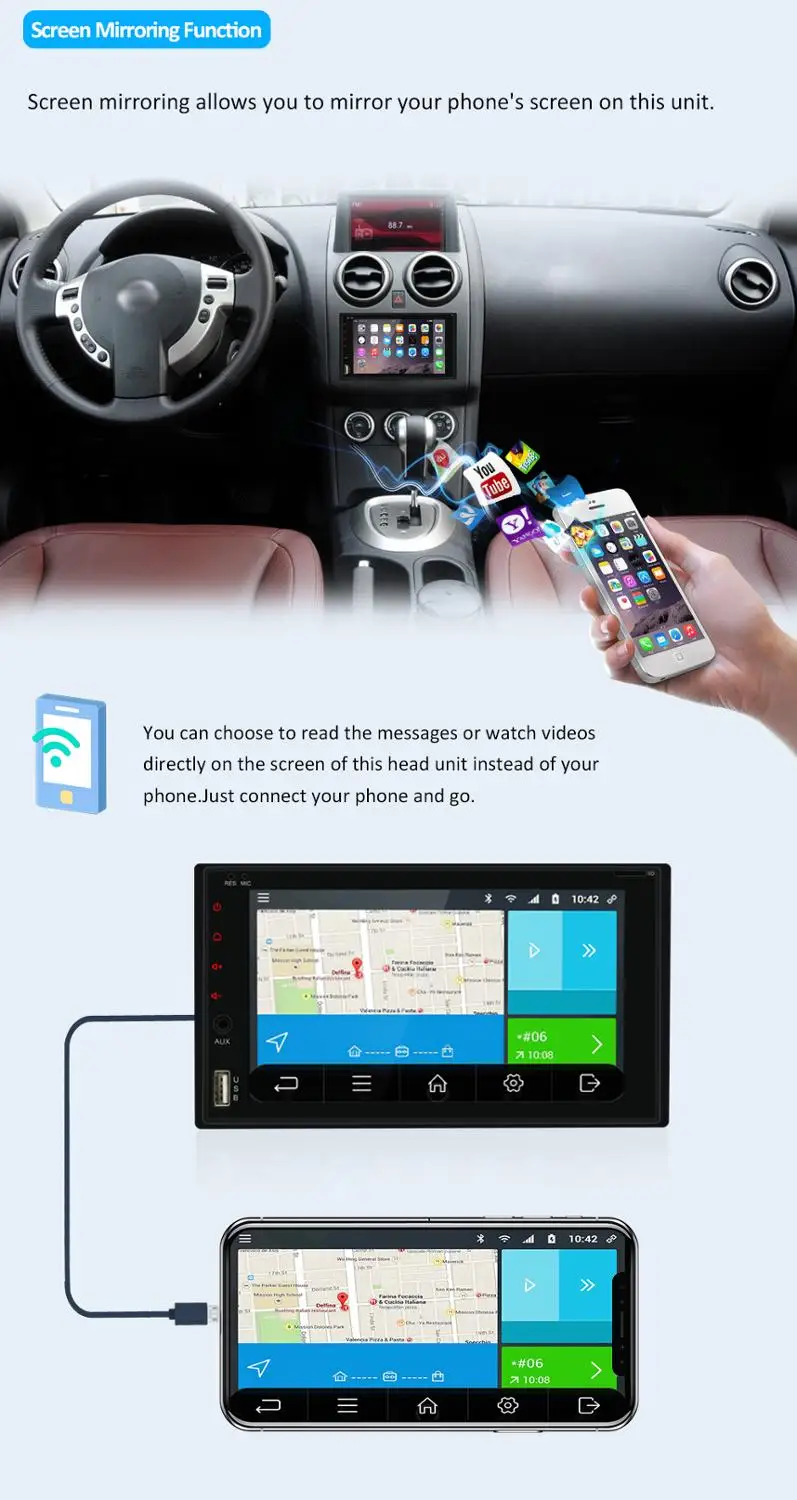Sale 6.2" 2 din car radio Full touch screen 8 Core Android 9.0 Support 4G Network Car GPS 2 din Universal car radio cassette recorder 4