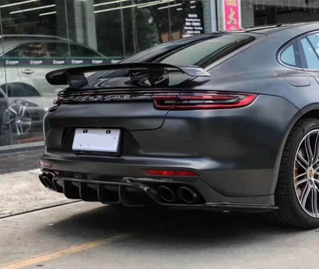 

Carbon fiber Rear Bumper Lip Spoiler Diffuser Cover For Porsche Panamera 971 2017 2018 2019