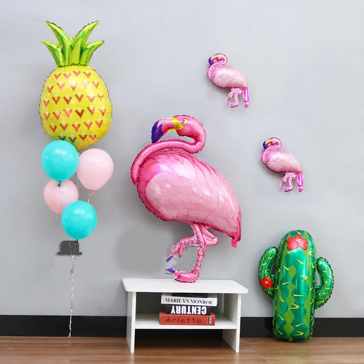 Большой размер кактус Фольга шар и фламинго День рождения украшения вечерние принадлежности для детей игрушки