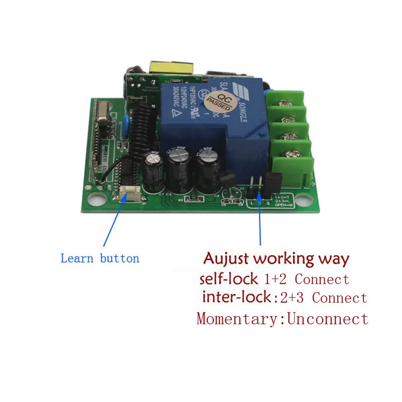 85-250V 110V 220V 30A 1CH RF Wireless Remote Control Switch Relay 220V 30A Relays Module For Lamp LED Water Pump (4)