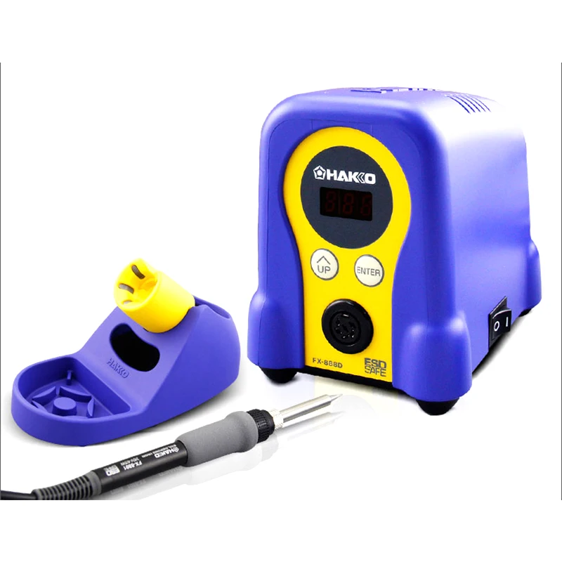 

FX-888D Digital Smd Rework Soldering Station Solder Iron Welding Tool with Welding Stand T18-B Nozzle Clean Ball Wire