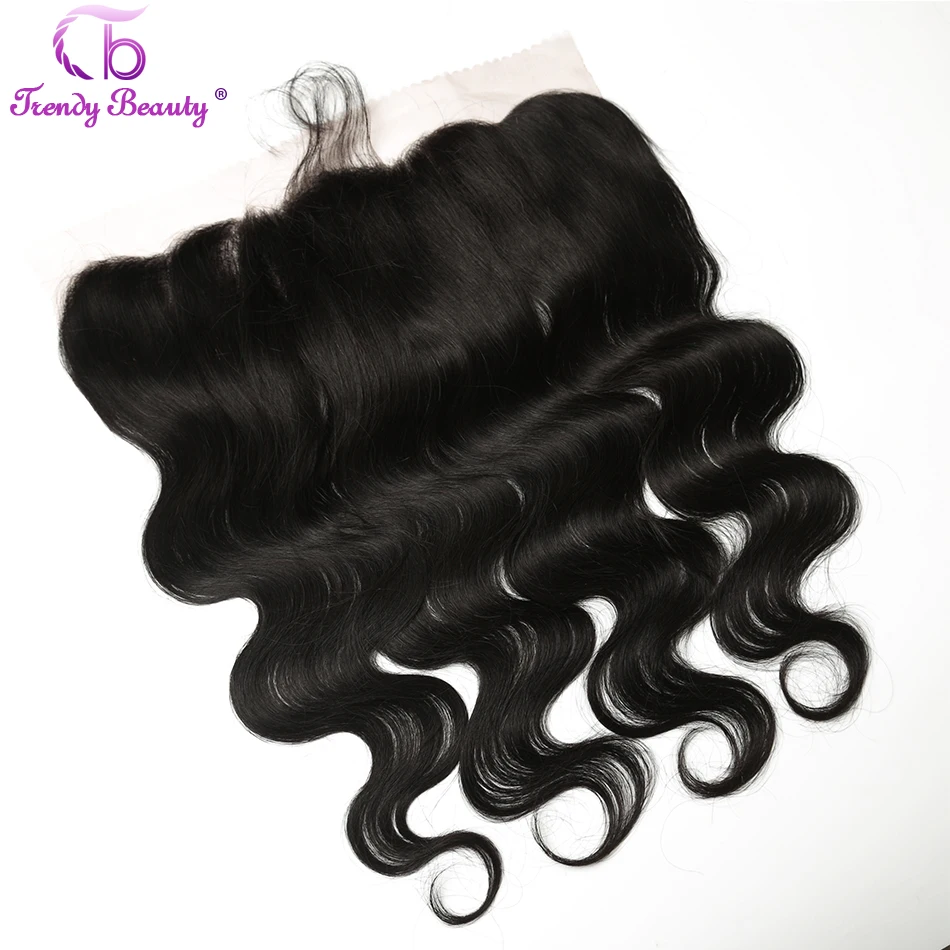Trendy Beauty 13x4 Brazilian Body Wave Ear to Ear Pre Plucked Lace Frontal Closure With Baby Hair Non-Remy Hair Free shipping brazilian-body-wave-frontal