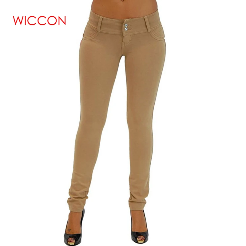 

WICCON Elastic Jeans For Women 2019 New Solid Denim Trousers Slim Sexy Denim Skinny Pencil Pants Casual Autumn Winter Hot Jeans