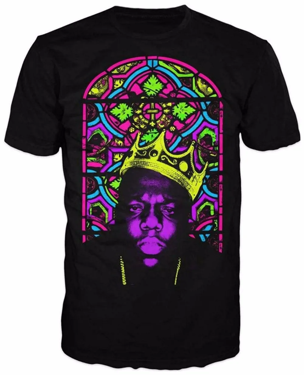 DIY Футболка Notorious Big Biggie Корона пятнистости Стекло футболка Для мужчин смешно