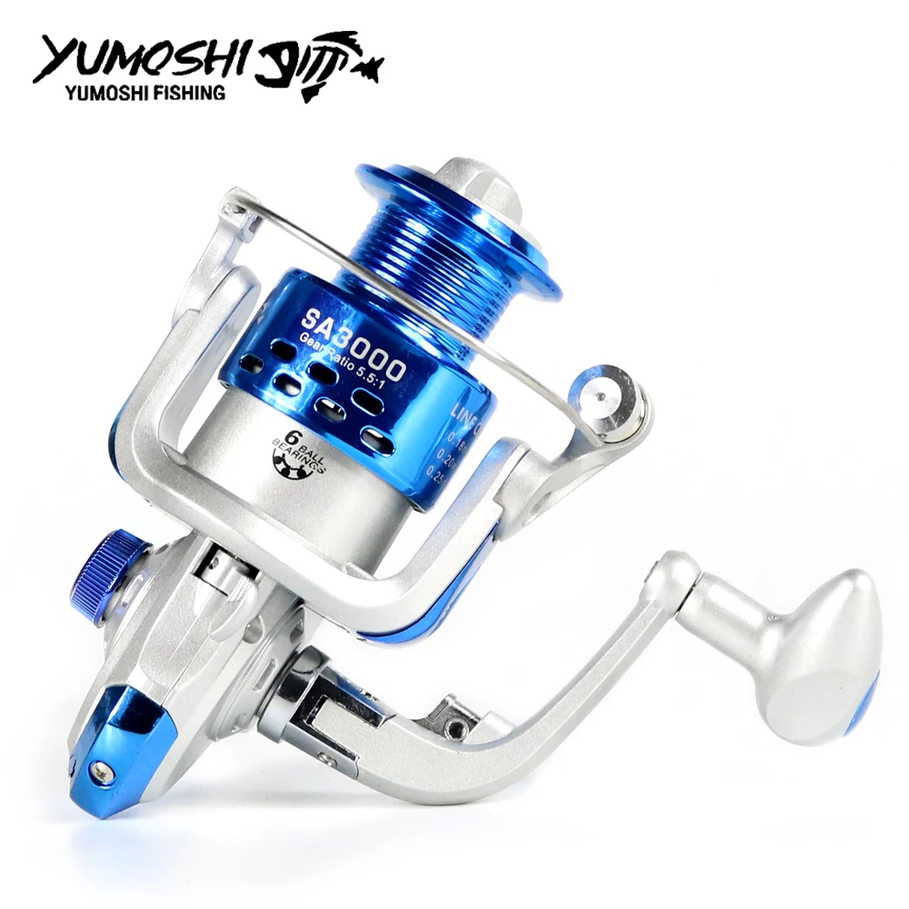 Yumoshi Fishing Reel Carp Spinning Reel Carbon Front 1000-7000 series pesca 5.5:1 12BB Spool Sea Boat Reel