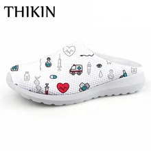THIKIN/обувь с узором для медсестры; женские удобные босоножки из сетчатого материала; Повседневная летняя домашняя обувь; прогулочная обувь с милым рисунком; G