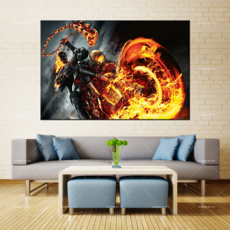 Forbeauty холст масляная живопись настенное искусство ghost_rider_spirit_of_vengeance печать