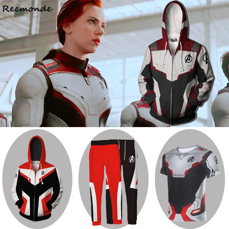 Avengers Endgame Quantum Realm Sweatshirt Jacket Advanced Tech Hoodie Cosplay Costume Captain America Shirt Coat Pants Men Women