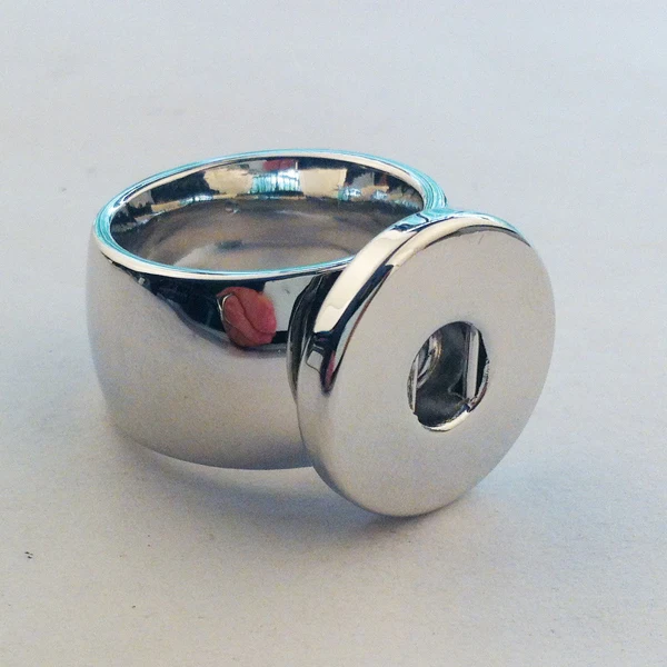 

6pcs/lot Mix Sizes6,7 8,9,10 Fashion stainless steel rings for women,18mm ginger snap button rings jewelry for women men