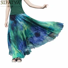 Летние длинные юбки для женщин, новинка, плиссированная шифоновая юбка длиной до щиколотки, богемный стиль, пляжная одежда, макси юбка для женщин, saia longa