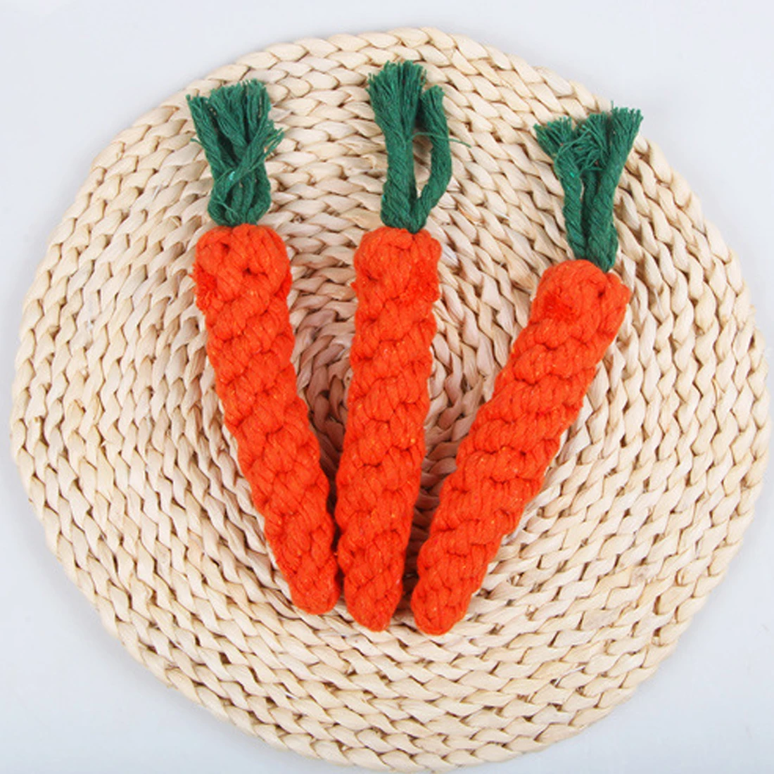 1Pc 23cm Cute Pet Chew Toy Rabbit Toy Straw Carrot For Hamster Guinea