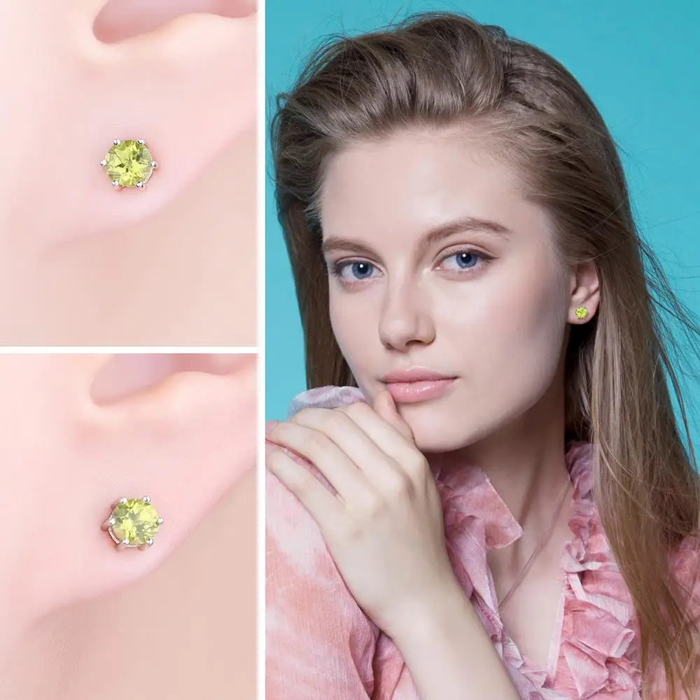 JewelryPalace 1ct натуральная перидот серьги гвоздики 925 стерлингового серебра для