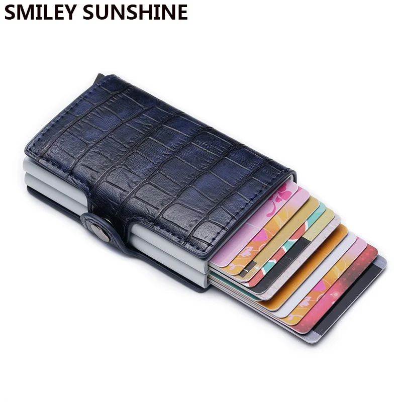 

Rfid Men Wallets Short Card Wallet Boys Money Bag Clutch Mini Smart Wallet Male Small Aluminium Metal Purse Thin Vallet Walet