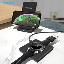 DCAE 10 Вт Qi Беспроводное зарядное устройство для samsung S10 S9 iPhone XS XR X 8 2 в 1 быстрая зарядка для Galaxy Watch Buds gear S3 Airpods