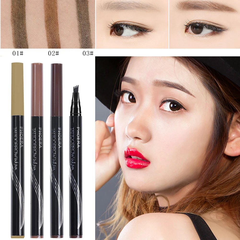 

PHOERA High-end Automatic Matte Eyebrow Pencil Waterproof Eyebrow Tattoo With Brush Long-lasting Cosmetics Makeup Tools