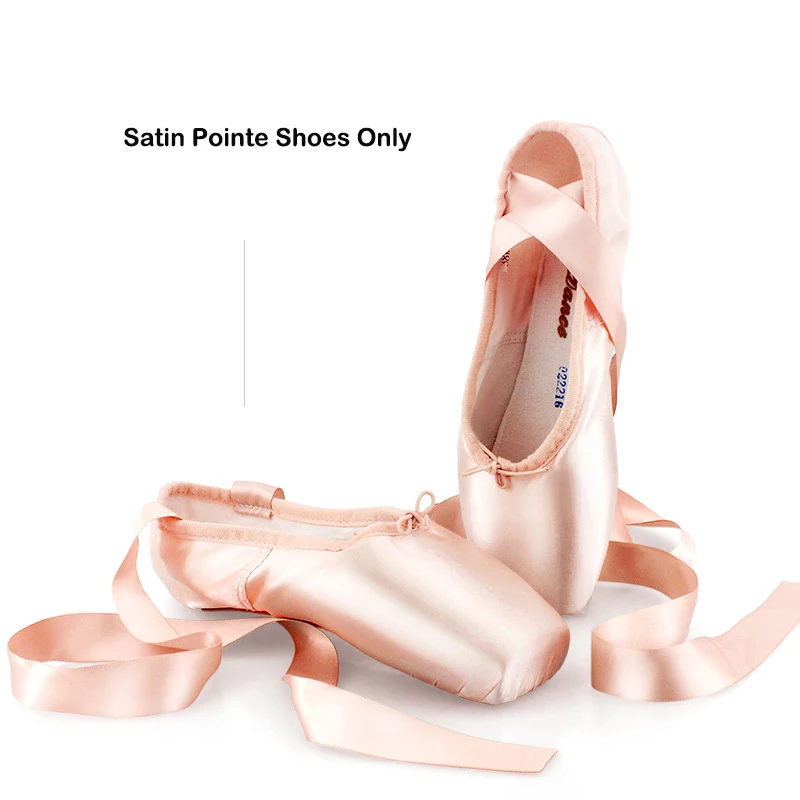 Профессиональные балетки pointe shoes подходит для женщин, девушек и девочек. атласные балетки с лентами - Цвет: Satin Pointe only