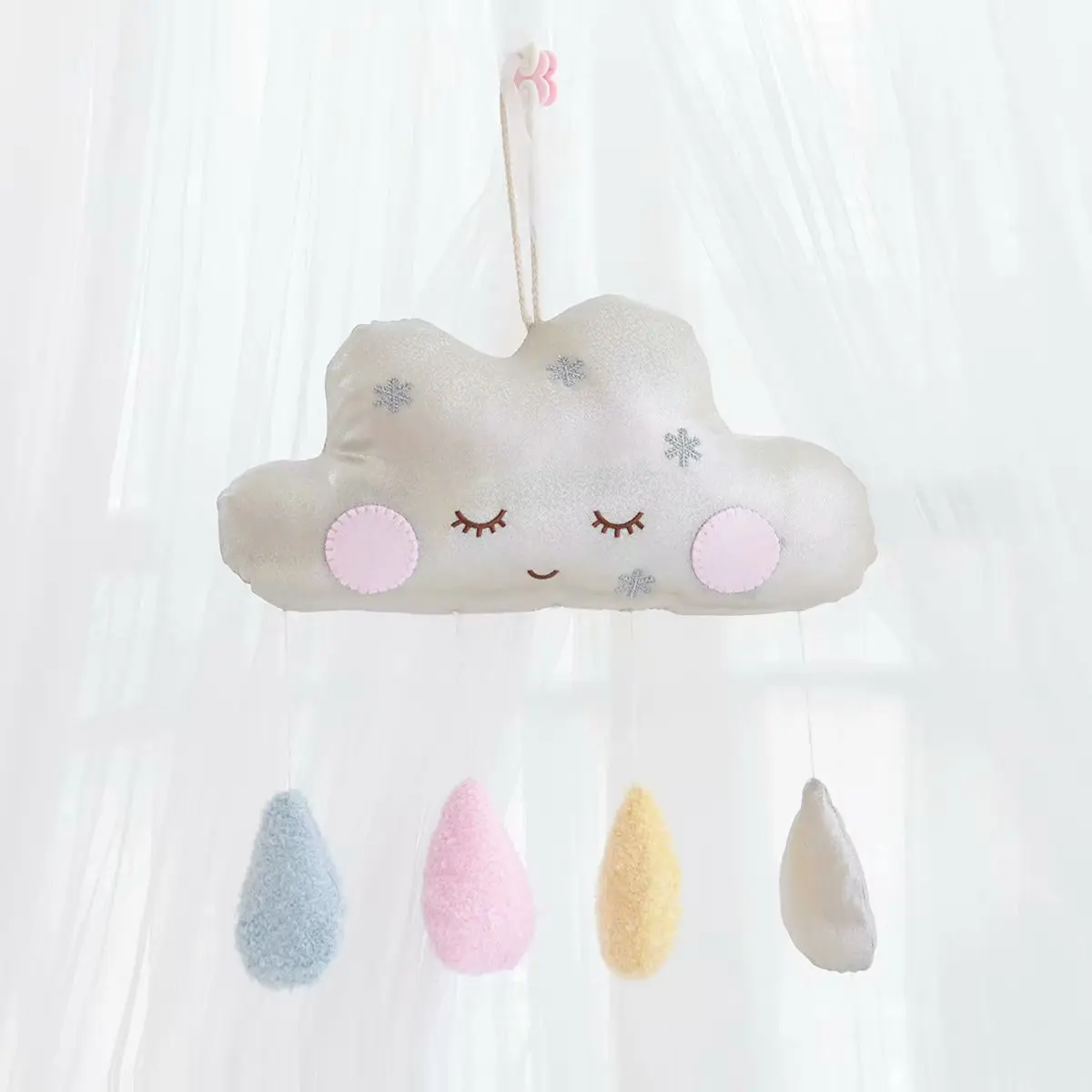 Лунная креативная Подушка, плюшевая игрушка, кукла для маленькой девочки, декор комнаты, плюшевое облако, на стену, для девочки, подарок на день рождения, 35*20 см - Цвет: Cloud Sliver