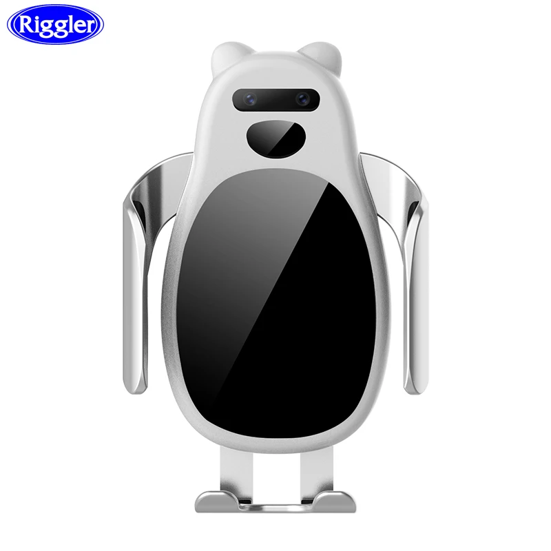 

Light Sensor Auto Clamp Wireless Car Charger Panda Shape 15W Fast Charge Holder for iphone XR XS X 8 Huawei P30Pro Mate20Pro