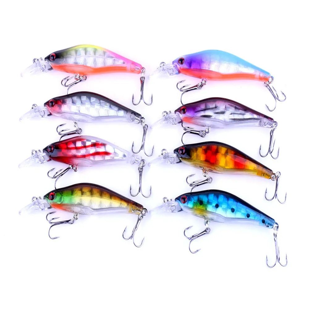 8pcs Mini Plastic Hard Sea Fishing Lure Fake Artificial Baits Lures For