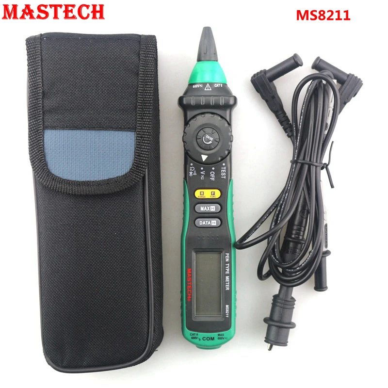 

MASTECH MS8211 Pen Type Digital Multimeter Non contact DC AC 600V Volmeter Ohm Tester Auto Range NCR 2000 Meters LCD Display