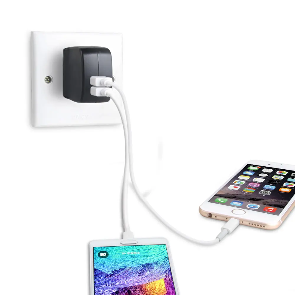 Настенное зарядное устройство с двумя USB-портами 5 В 2 4 А 1 переменного тока