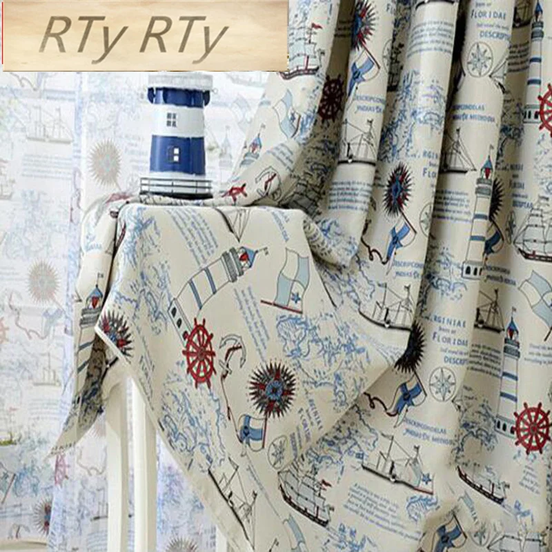 

Outstanding Modern Brief Cartoon Lighthouse Pattern Insulation Windows For Living Room Baby Kid's Room Cartoon Cortinas AP237&20