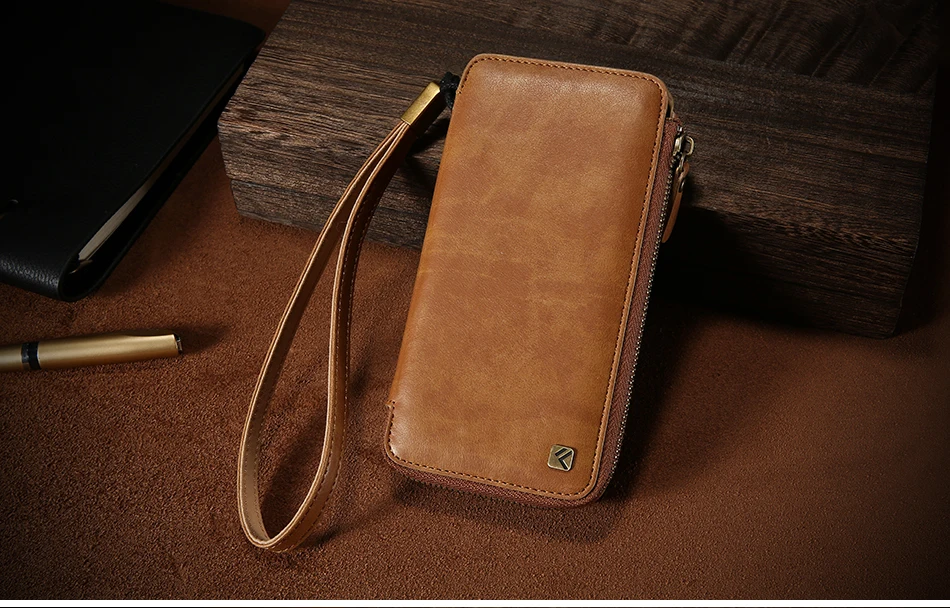 PU Wallet Case For iPhone 6 6S 7 Plus Leather Cover Zipper Handbag (17)
