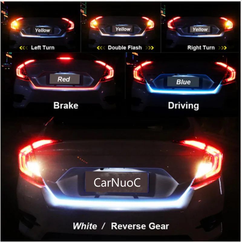 Струящийся светодиодный RGB красочный Автомобильный свет багажника для Nissan Qashqai j11 Juke X-trail T32 Tiida Note Almera Primera Pathfinder Teana