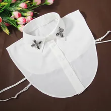 Рубашка женская с отворотом Поддельный Воротник галстук винтажный съемный воротник с отворотом блузка Топ Женская одежда Аксессуары