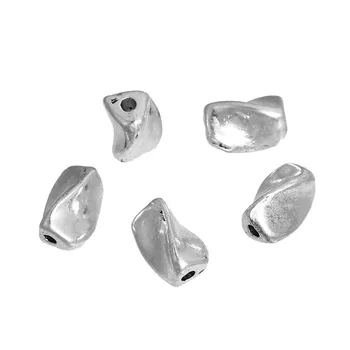 

DoreenBeads Zinc Based Alloy silver color Hammered Spacer Beads Twisted Triangular Prism 6mm x 5mm, Hole: Approx 1.6mm, 50 PCs